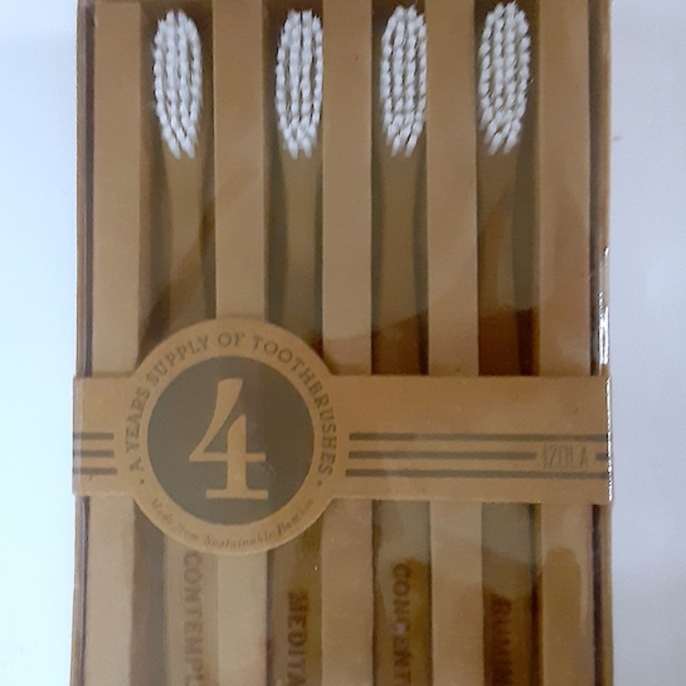 Bamboo Toothbrushes Sealed Set of 4 Ecologically Friendly